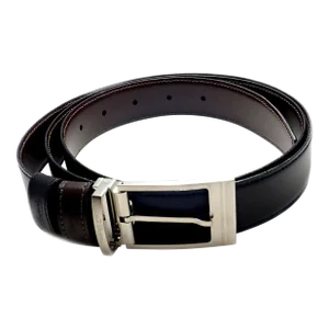 S. T. Dupont Black Leather Palladium Belt w/ Box + Card 47"