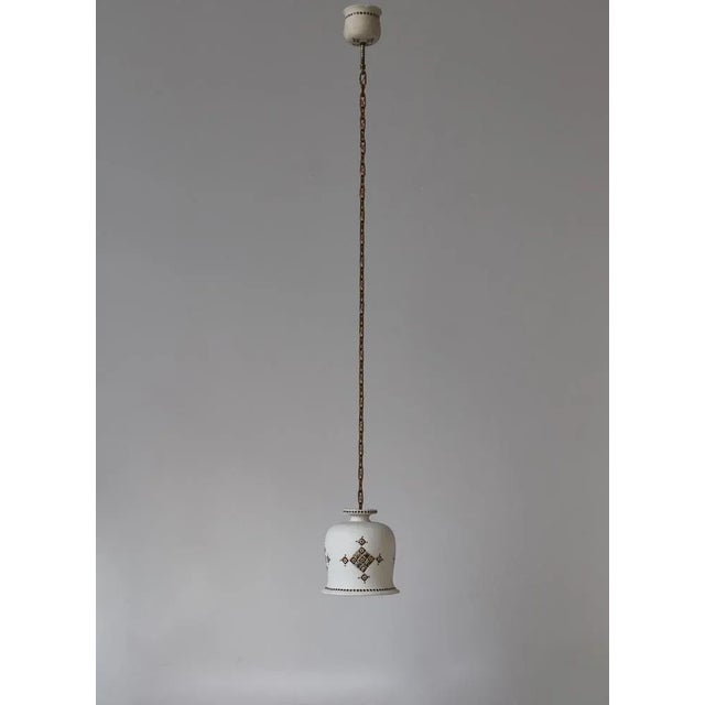 Danish Modern Stoneware Pendant Lamp attributed to Still Keramik, 1960s For Sale - Image 11 of 12