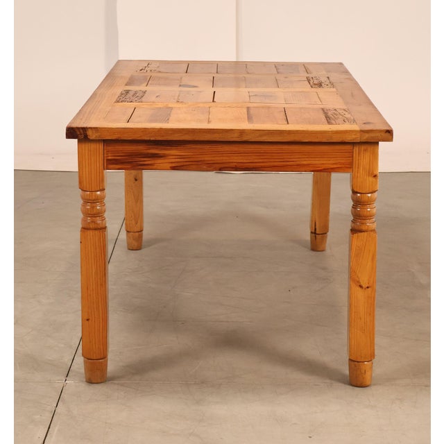 Mexican Pine Vintage Rustic One Drawer Writing or Dining Table For Sale - Image 17 of 18