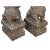 Brown 15" Pair Chinese Rustic Stone Fengshui Foo Dogs Lions Statue For Sale - Image 8 of 8