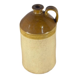 Antique English Stoneware Spirit Flagon For Sale