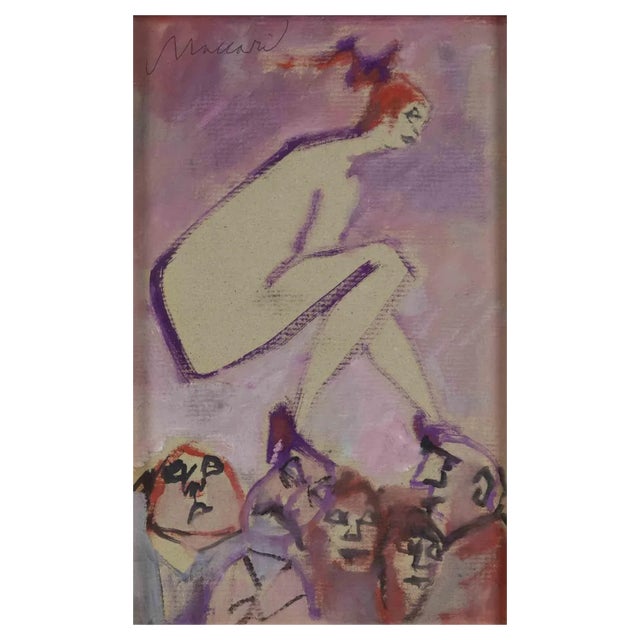 Mino Maccari, Dominatrix Woman, Drawing, 1970s For Sale