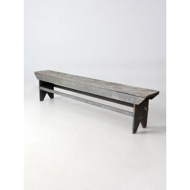 Farmhouse Antique Painted Farmhouse Bench For Sale - Image 3 of 18
