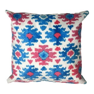Double Sided Multi Color Turkish Style Ikat Pillow For Sale