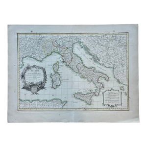 Antique Map of Italy and Corsica, Sardinia, and Sicily by Janvier, 1783