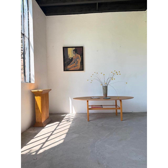 Wood Oval Coffee Table Beech by Aalto for Ikea, 1980 For Sale - Image 7 of 18