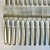 Metal Mid 1800s Antique English Boho Chic Monogrammed Silver Plate Knives and Forks - Set of 70 For Sale - Image 7 of 17
