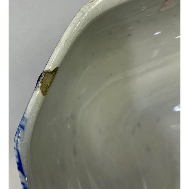 Antique Covered Blue Willow Tureen /Serving Bowl From England - Circa 1900 For Sale - Image 12 of 13