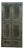 Antique Teal Carved Wooden Door | Indian Geometric Panel Rustic Barn Door 80x38 For Sale