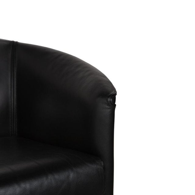 Leather Aura Three-Seater Sofa in Black by Paolo Piva for Wittmann For Sale - Image 5 of 13