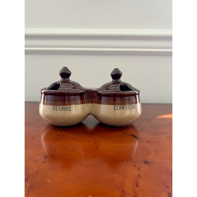Brown Vintage French Butter and Jam Crock For Sale - Image 8 of 8