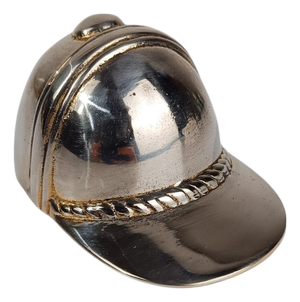 Vintage Equestrian Riding Helmet Bottle Opener in Silver-Plated Brass and Metal, 1970s