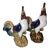 Pair of Large Vintage Majolica-Style Ceramic Rooster Sculptures – 17" Tall For Sale