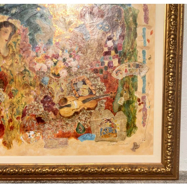 Gold “By Some Golden Thread” Roy Fairchild Hand Signed & Numbered Serigraph on Canvas For Sale - Image 8 of 17