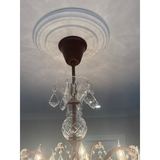 RH (Restoration Hardware) 19th Century Rococo Iron & Crystal Round Chandelier. Inspired by mid-19th-century French...