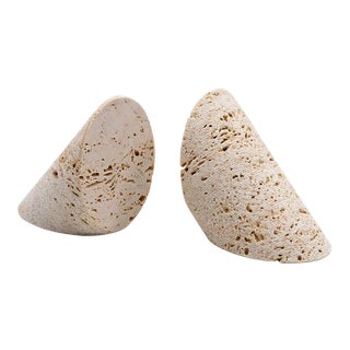 "Poggia Libro" Travertine Bookends by Giuliano Bettinzolli for Up & Up, 1972 For Sale