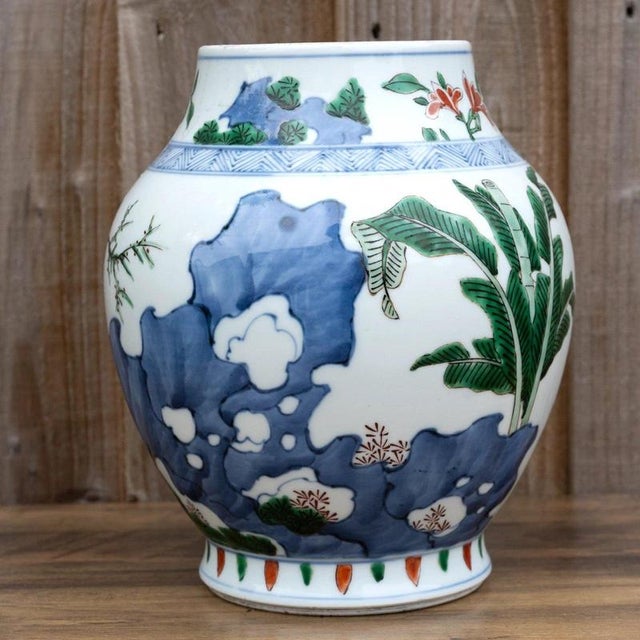 20th Century Chinese Wucai Porcelain Figural Vase with Scholars and Children For Sale - Image 4 of 18