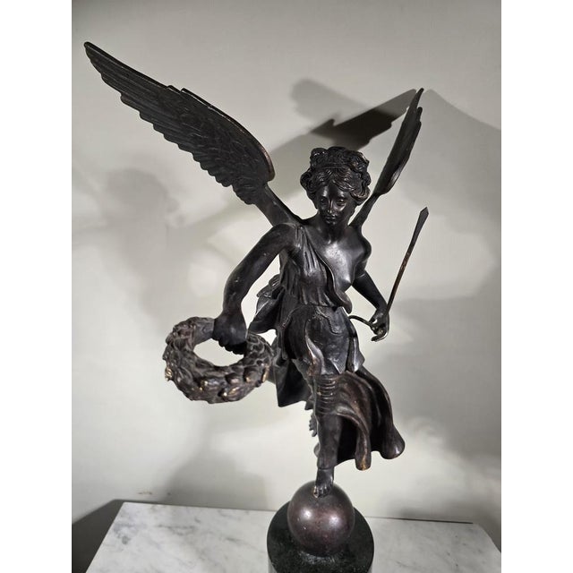 Bronze Sculpture Winged Victory of the Grand Tour Era, 1860s For Sale - Image 3 of 16
