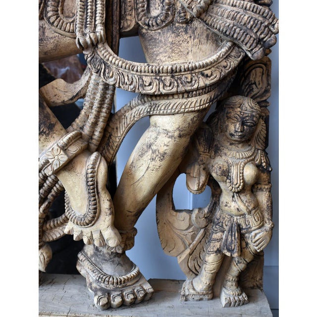 Mid 20th Century Indian Temple Dancer Carving For Sale - Image 4 of 6