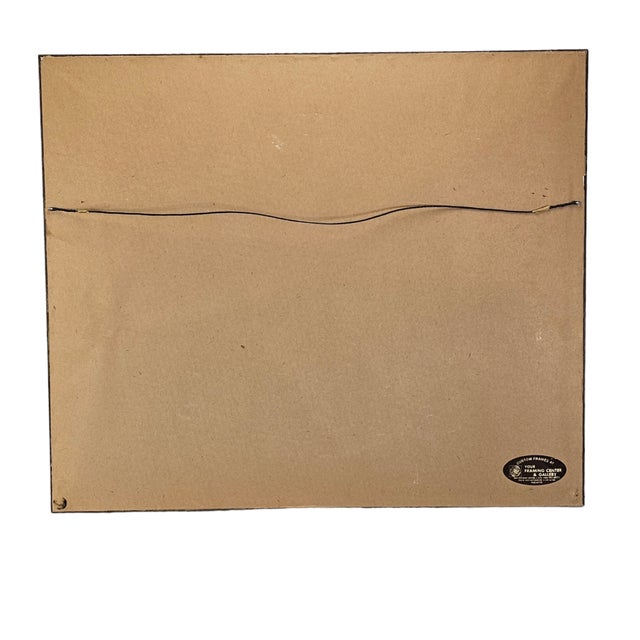 Mid-Century East Asian Landscape on Moiré Silk With Pagoda 24.5" For Sale - Image 10 of 11