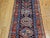 Navy Blue Antique Heriz Serapi Runner Rug, Hand-Knotted Wool, Geometric Pattern, Navy & Red,4x12 For Sale - Image 8 of 11