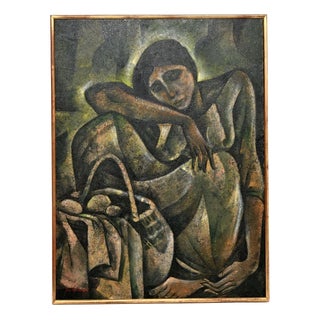 Roger San Miguel, Nude Figurative Composition, 1970, Oil Painting on Canvas, Framed For Sale