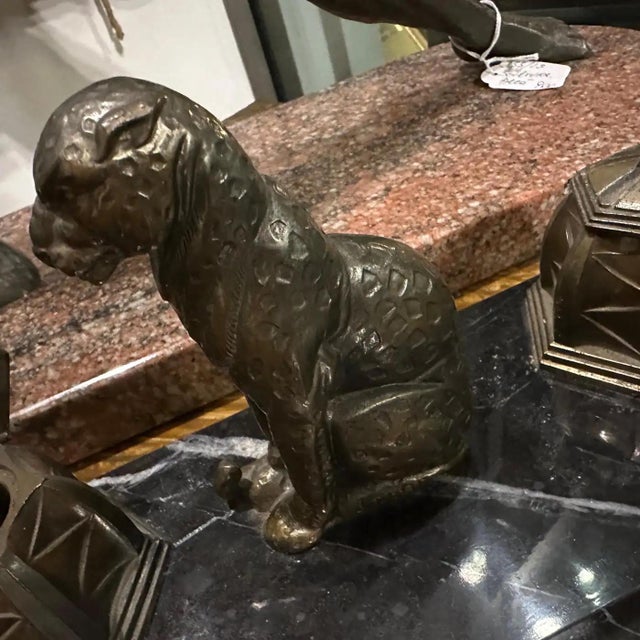 1920s 1920s Art Deco Black and White Marble and Metal French Inkwell For Sale - Image 5 of 12