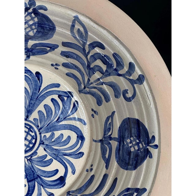 Large Spanish Blue Fajalauza Ceramic Lebrillo Bowl For Sale - Image 4 of 8