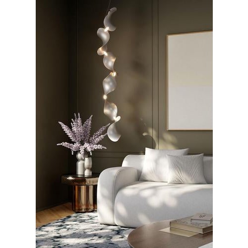 Copper Dune 4 Vertical Line Chandelier in Silver Anodized Aluminum by Moss Objects For Sale - Image 8 of 17