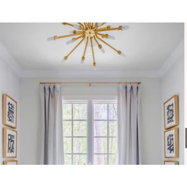 Global Views Quartz Burst Chandelier by Ashley Childers for Global Views – Satin Brass, 34” For Sale - Image 4 of 4
