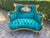 This elegant French Louis XVI Corbeille settee dates to approximately 1980. Artisan-made in France, it combines a finely...