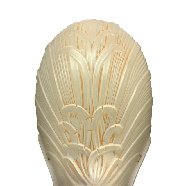1930s Cast Bronze Wall Sconces With Ivory Art Deco Shades Original Finish - Pair For Sale - Image 15 of 15