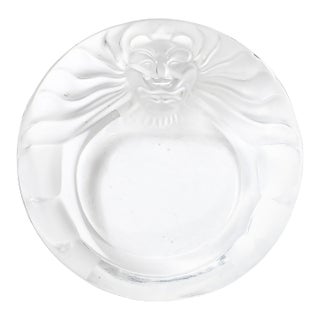 Vintage Lalique Tete De Lion Glass Dish For Sale