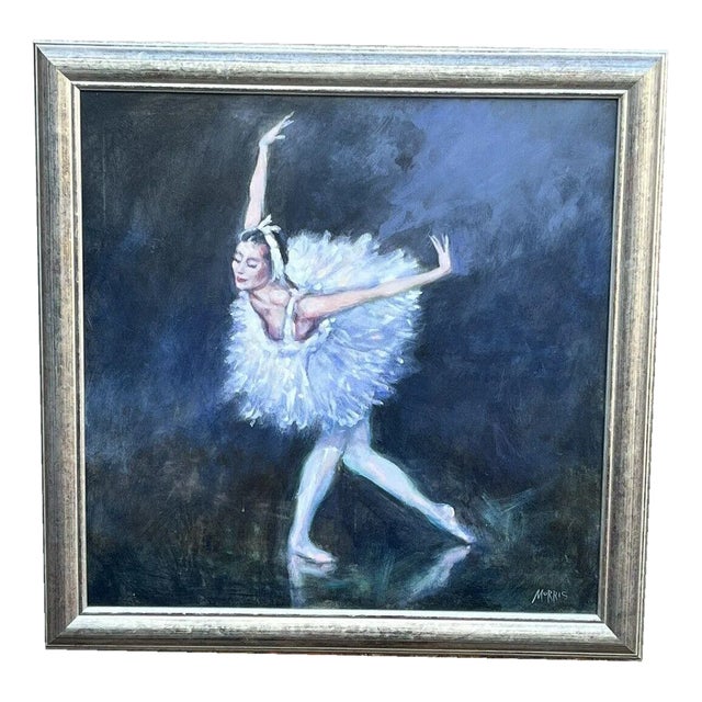 Morris, Ballet Dancer, Large Oil on Canvas, Framed For Sale