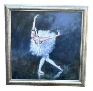 Morris, Ballet Dancer, Large Oil on Canvas, Framed