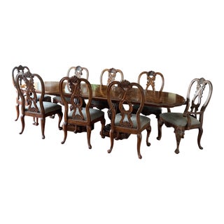 Traditional Dining Table & 8 Chairs For Sale