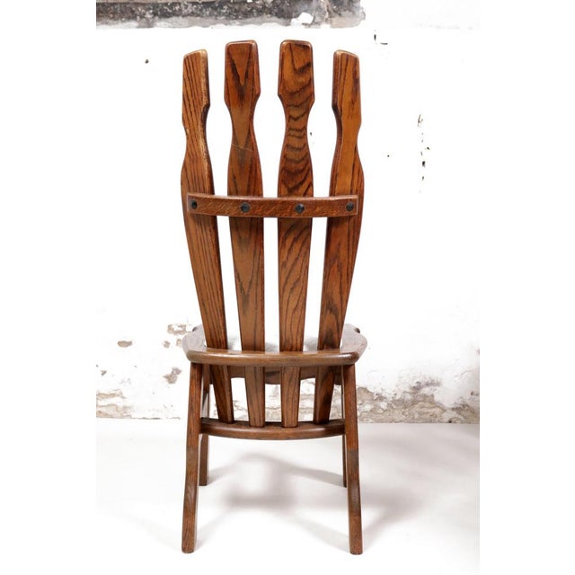 Mid-Century Brutalist Oak Dining Room Chairs, 1960s, Set of 4 For Sale - Image 14 of 18