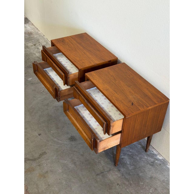 Pair of Mid 20th Century Basic Witz Walnut Nightstands Brutalist Style For Sale - Image 4 of 10