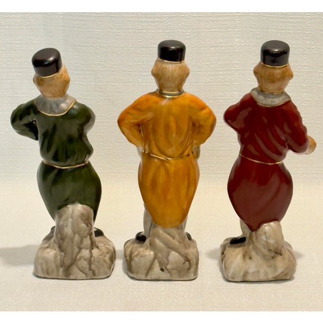 Mid-Century Modern Mid 20th Century Glazed Porcelain Singerie Monkey Figurines by Turtle and Crane - Maximalist Meissen Style -Set of Three For Sale - Image 3 of 9