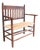 Antique Dutch Arts and Crafts Wooden Bench with Woven Rush Seat, 1900 For Sale