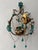 French Turquoise Green Murano Beads Rock Crystal Swags Sconces For Sale - Image 6 of 7