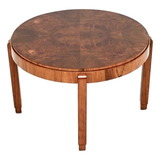 Art Deco Burr Walnut Coffee Table, 1930s For Sale