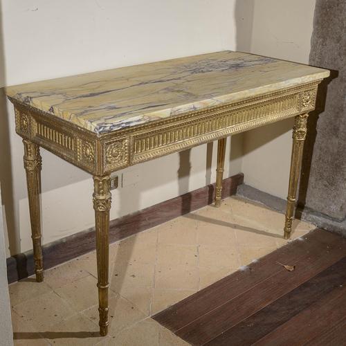 Console Table with Redone Marble Top For Sale - Image 4 of 8