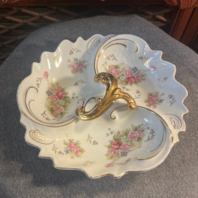 Vintage Three Compartment Porcelain Relish Dish/Platter For Sale In Greenville, SC - Image 6 of 10