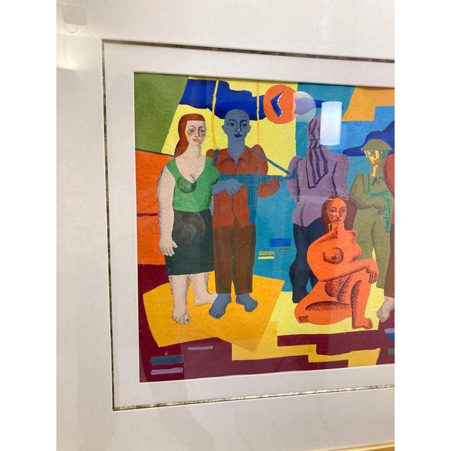 Mid-Century Modern Watercolor signed 'Leclère', 1960s