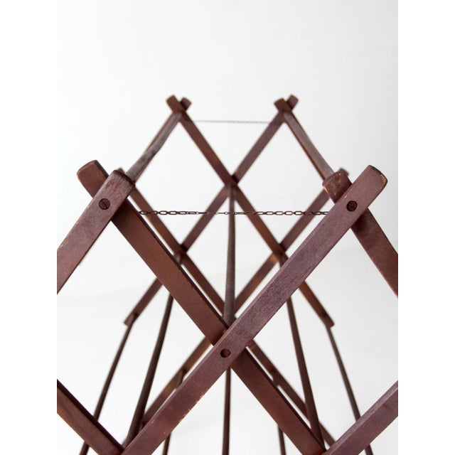 Antique Primitive Folding Wood Drying Rack For Sale - Image 10 of 18