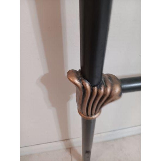King Size Metal Headboard Black and Copper Enameled Finish For Sale - Image 4 of 7