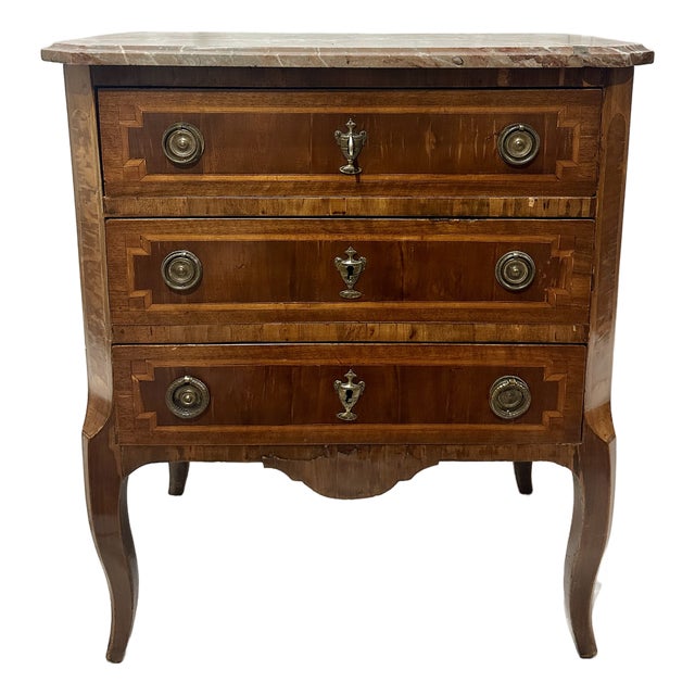 Late 18th Century Louis XV Style Inlaid Mahogany Petite Commode For Sale