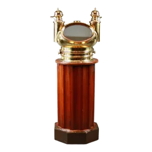 Negus Brass Ship's Binnacle on Mahogany Stand