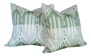Schumacher Bukhara Ikat 22" Pillows - Set of 2